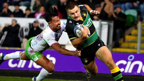 England wings grab braces in Northampton and Sale Sharks successes as Marcus Smith’s 19-point haul in vain