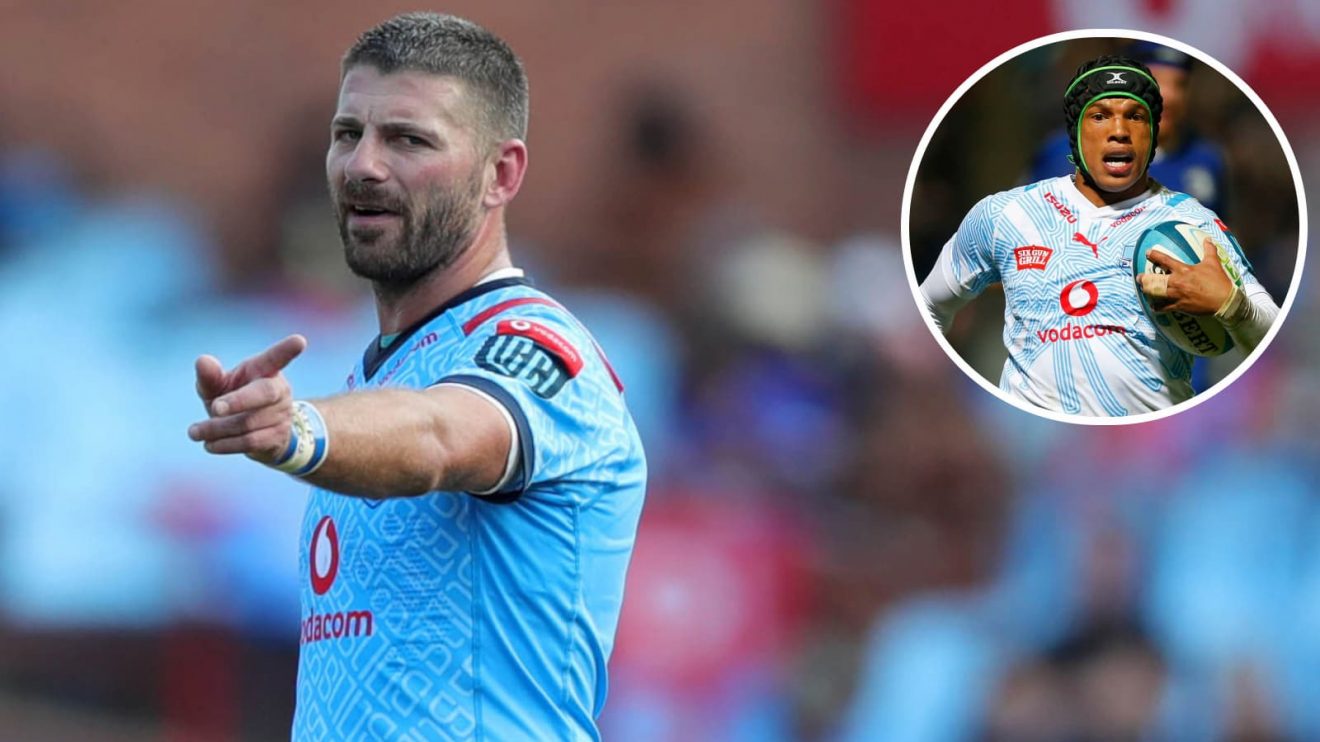 Bulls and Springboks back three stars Willie le Roux and Kurt-Lee Arendse (inset).
