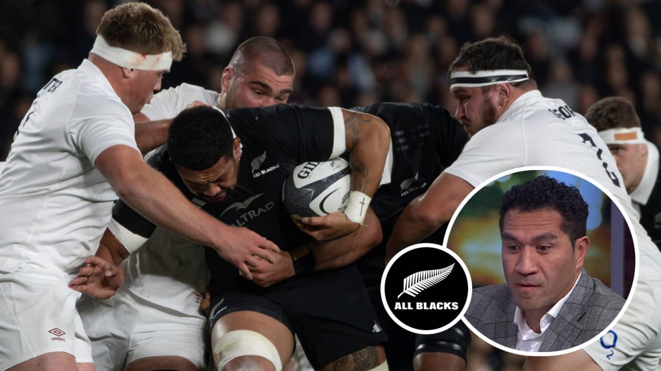 All Blacks taking on England in July and former full-back Mils Muliaina (inset).