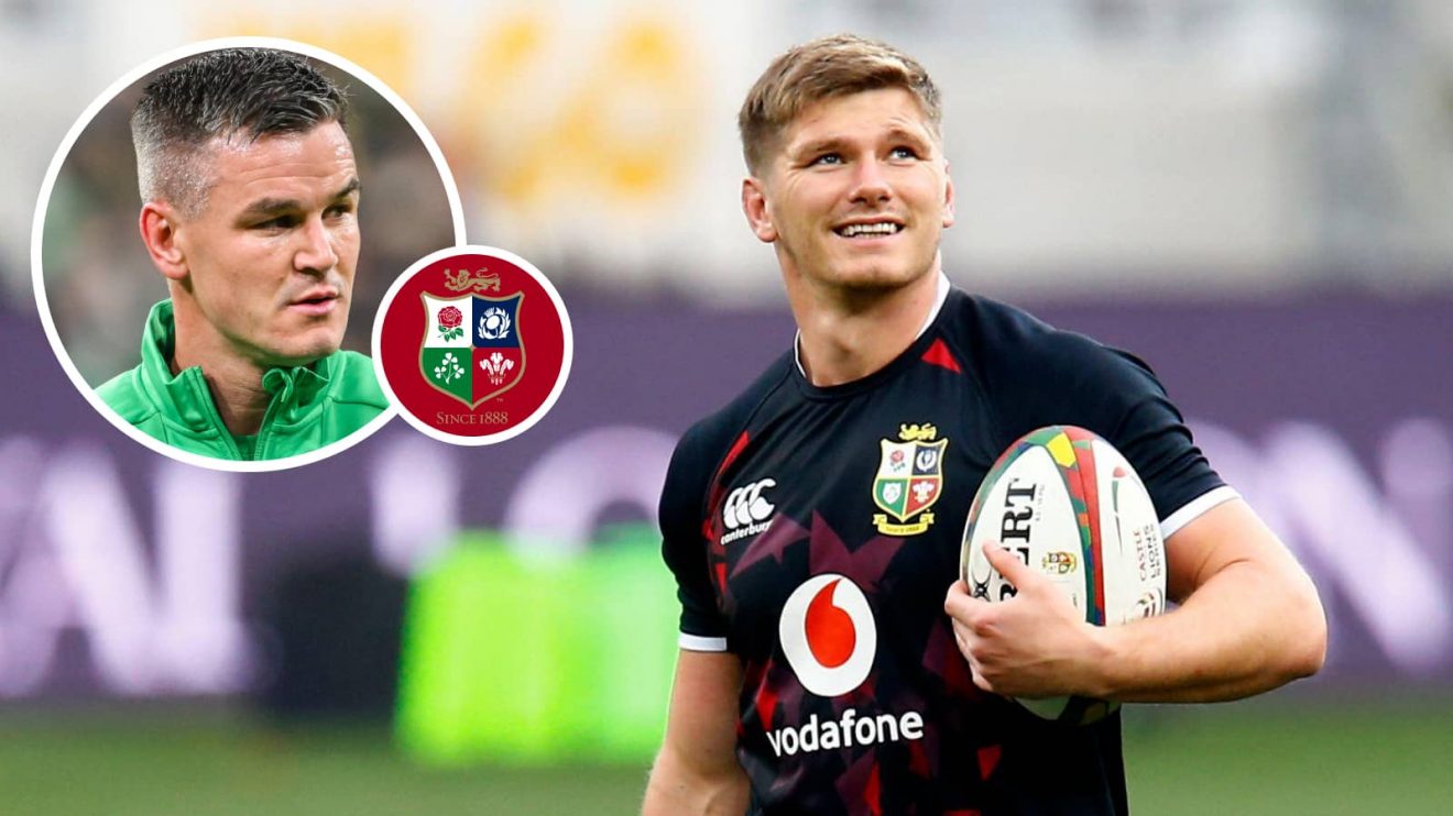England and Lions fly-half Owen Farrell and an insert of former Ireland captain Johnny Sexton.