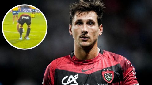 WATCH: ‘Baller’ Baptiste Serin ignores tee malfunction to nail long-range kick with ONE SECOND on shot clock