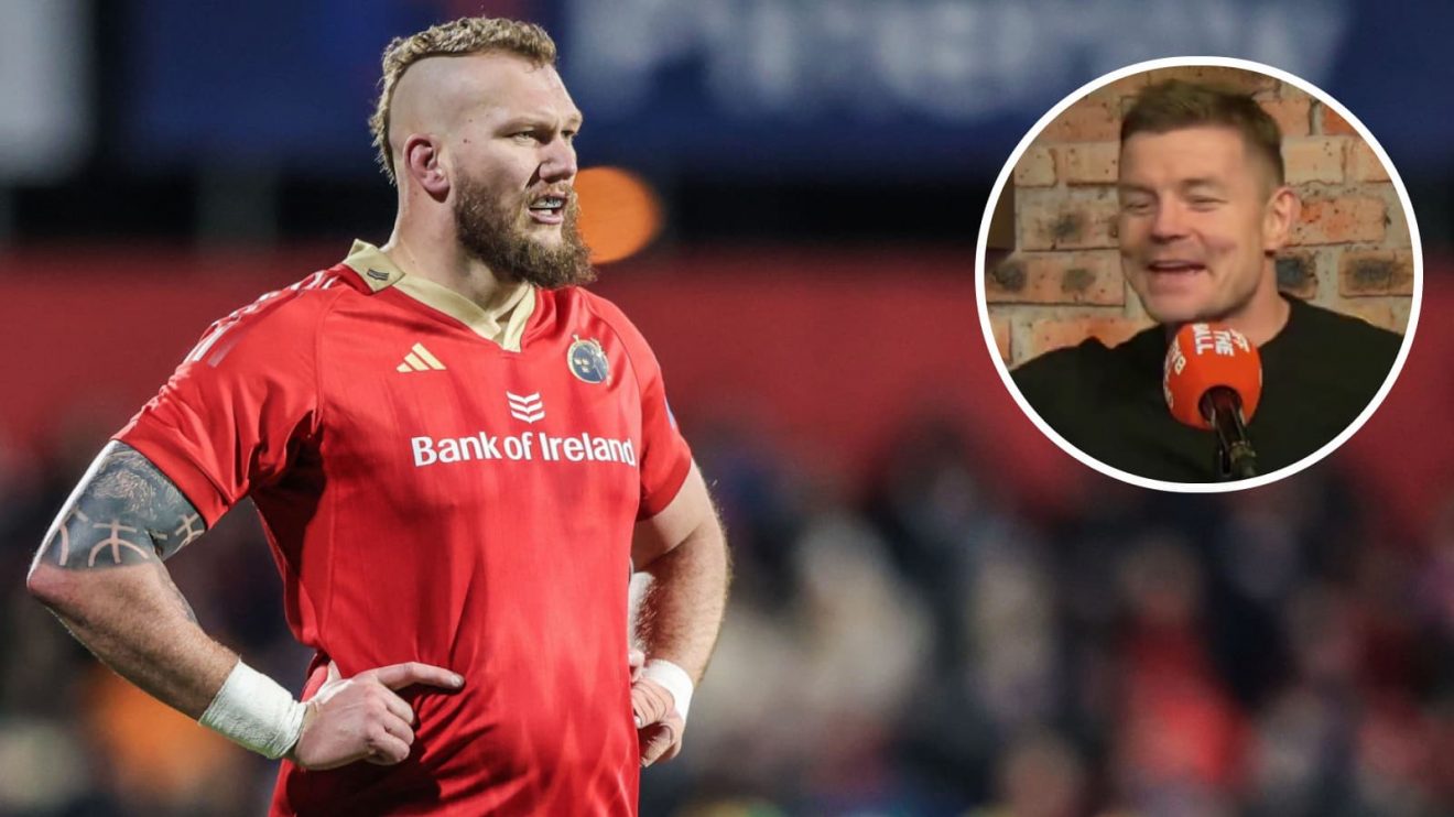 RG Snyman while in action for Munster and Ireland legend Brian O'Driscoll (inset).