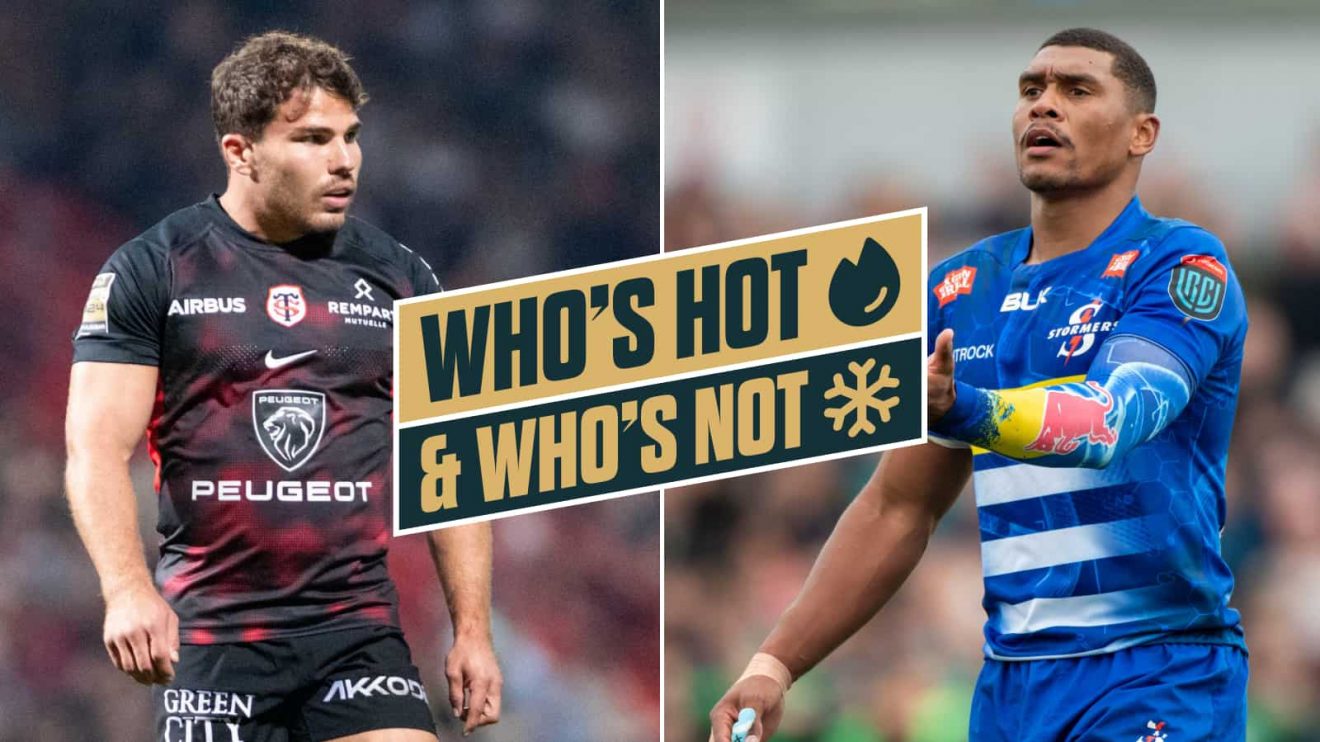 Toulouse's Antoine Dupont and Stormers' Damian Willemse.