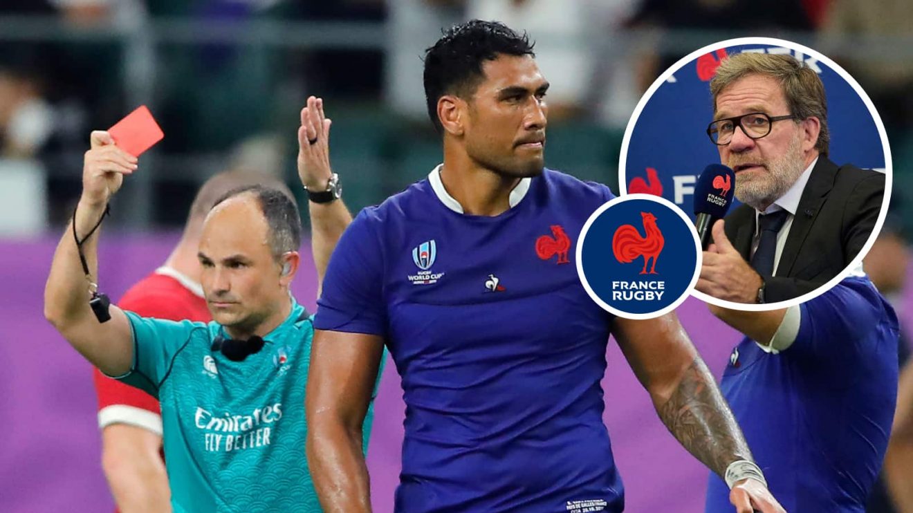 Sebastien Vahaamahina red carded by Jaco Peyper in 2019 and FFR vice president Jean-Marc Lhermet