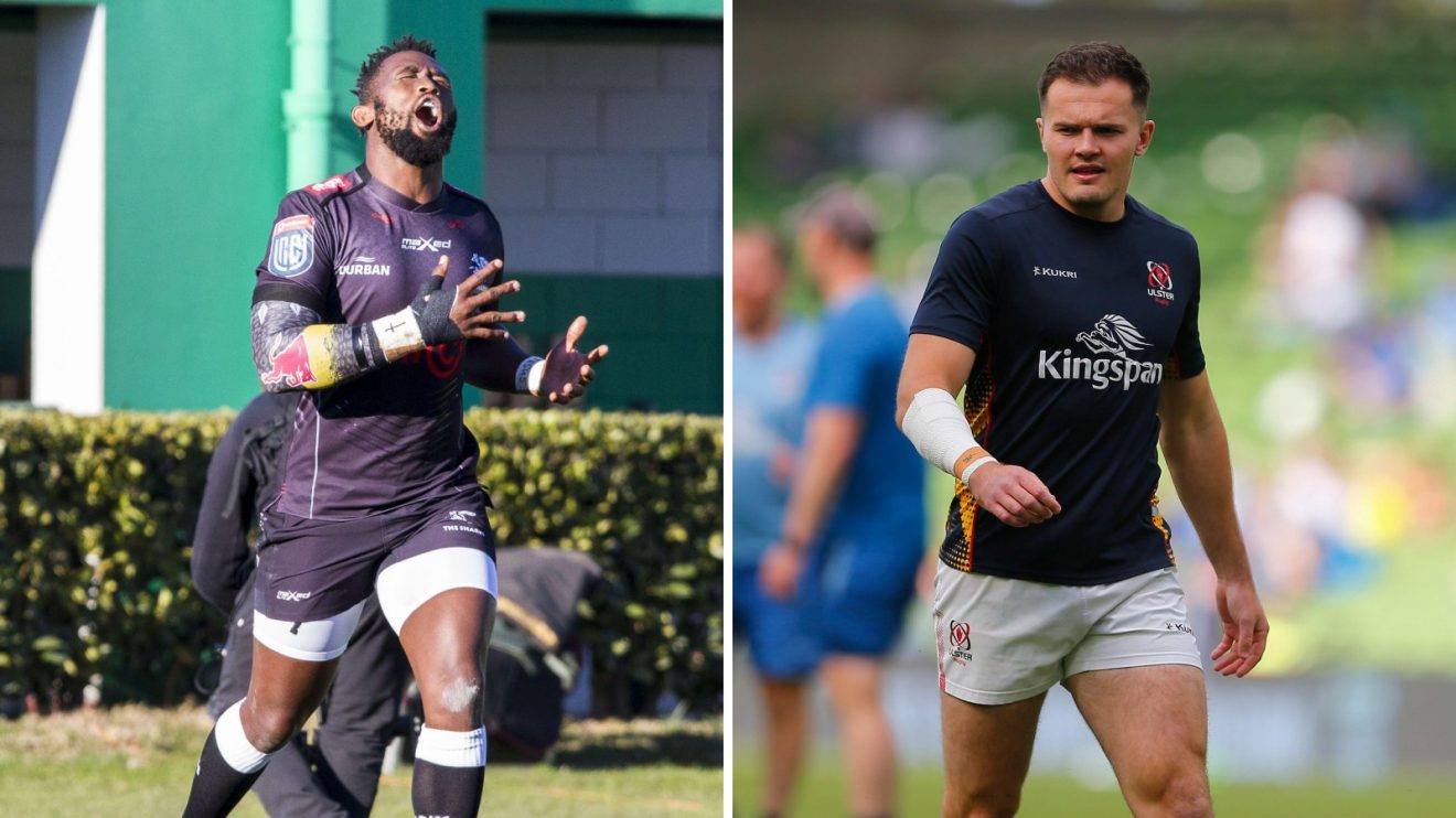 Split with Siya Kolisi and Jacob Stockdale.