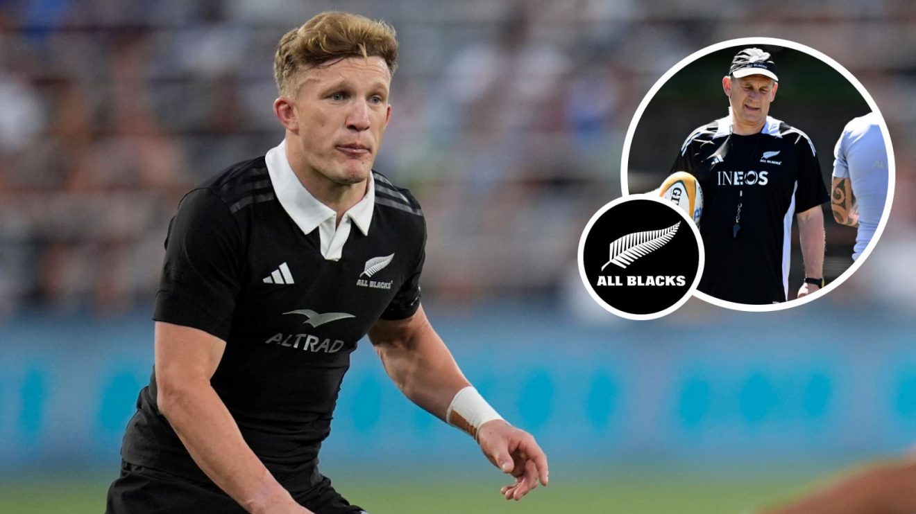 All Blacks playmaker Damian McKenzie and coach Jason Holland (inset).