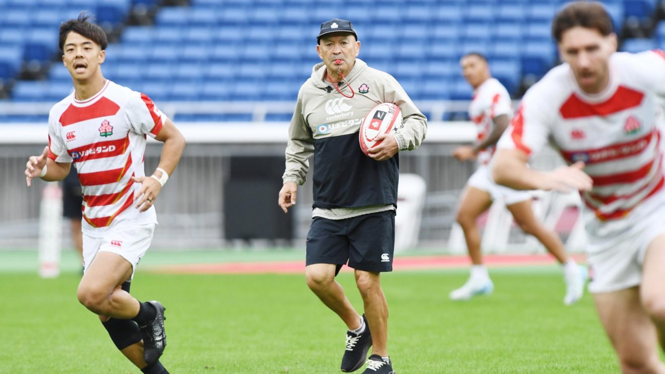 Eddie Jones Japan head coach at training 2024 - Alamy