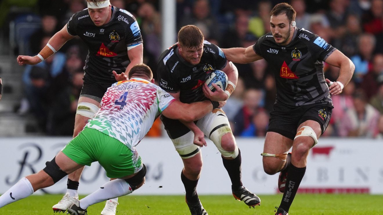 Exeter Chiefs flanker Jacques Vermeulen against Harlequins.