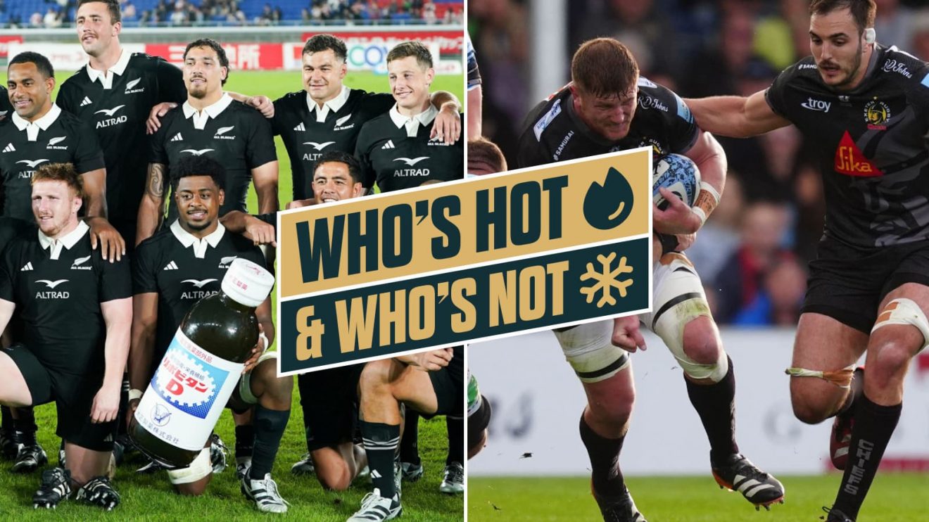 The All Blacks eased past Japan while it was a sixth straight defeat for Exeter Chiefs this season.