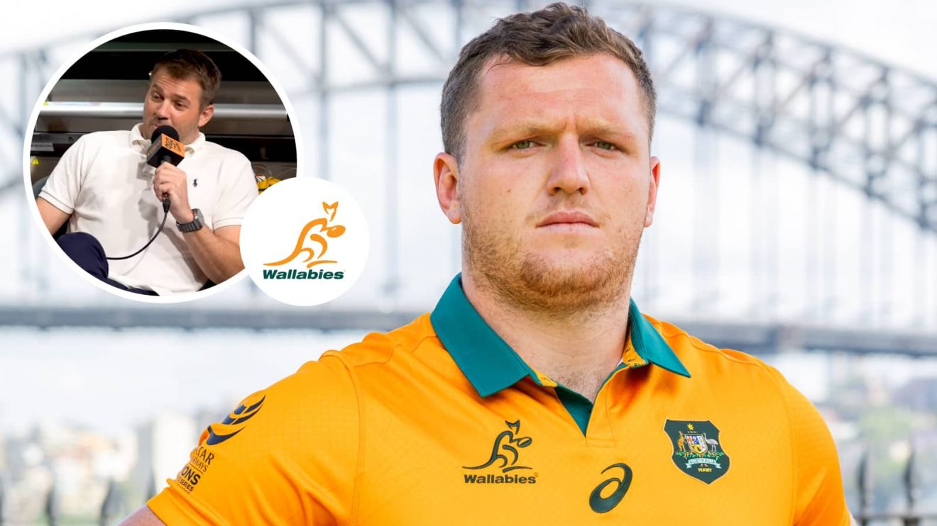 Wallabies prop Angus Bell and ex-winger Drew Mitchell.