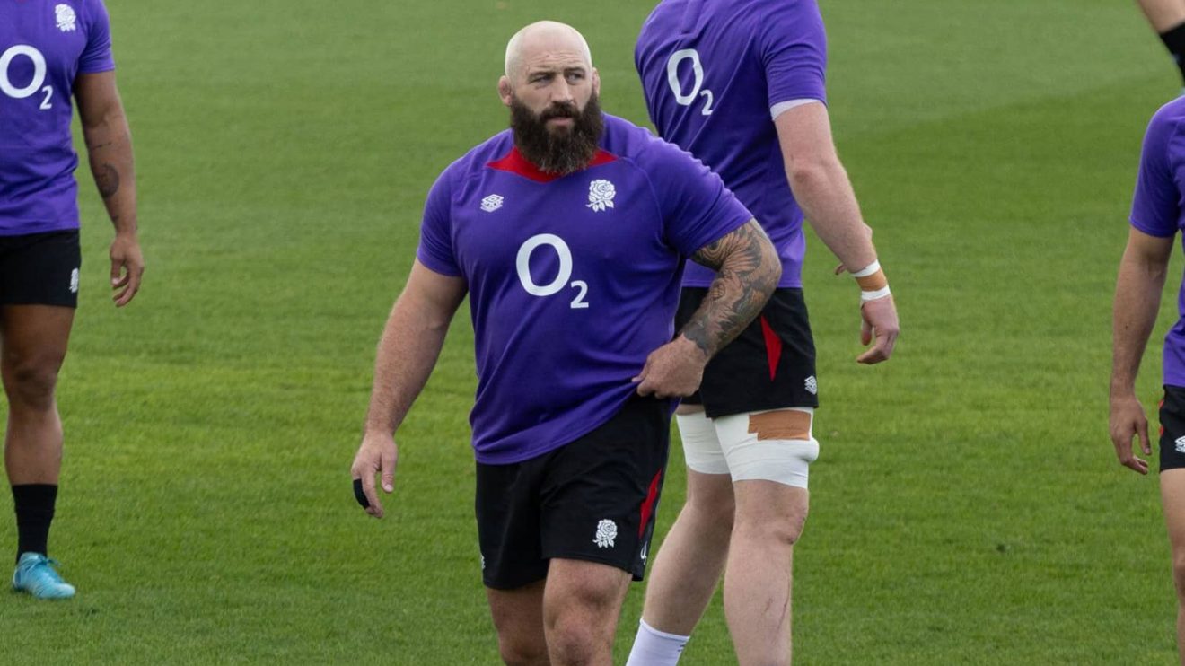 Joe Marler in England training in 2024.