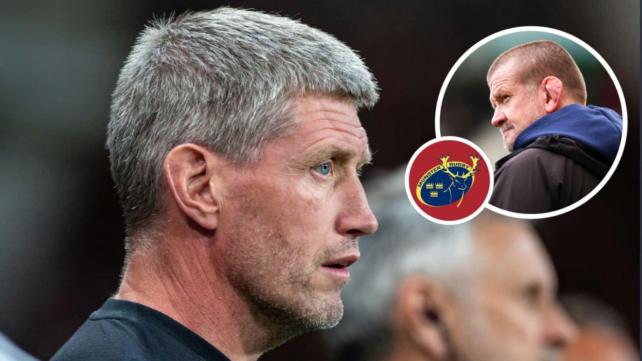 La Rochelle boss Ronan O'Gara and an insert of former Munster head coach Graham Rowntree.