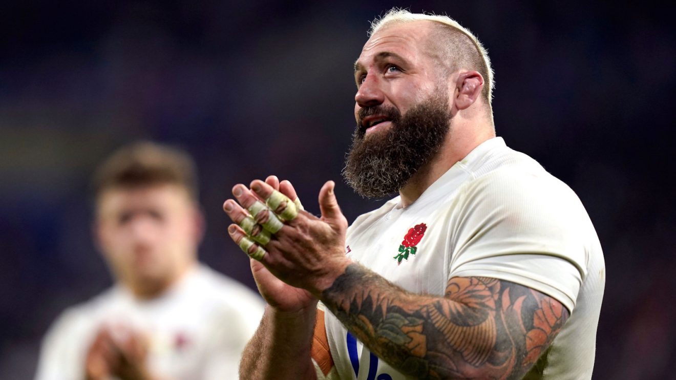 England prop Joe Marler clapping fans.
