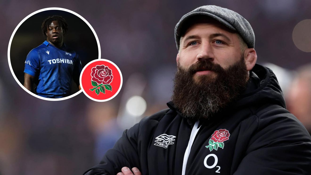 England prop Joe Marler and an insert of Sale Sharks forward Asher Opoku-Fordjour .