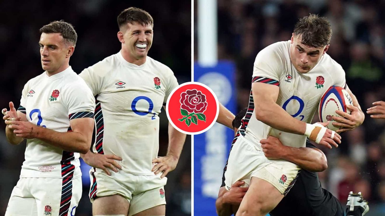 England players George Ford, Ben Curry and Theo Dan during the Autumn Nations Series