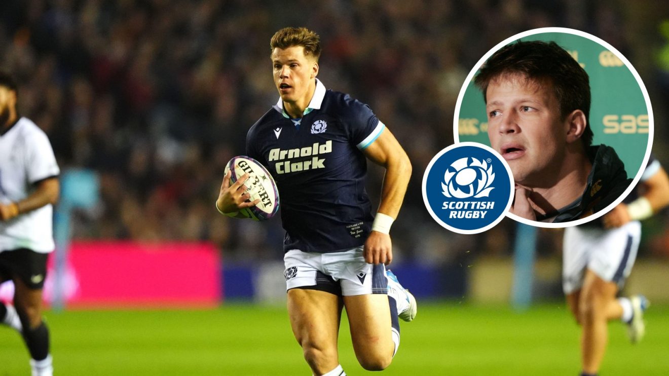 Split with Scotland's Huw Jones and Bob Skinstad.
