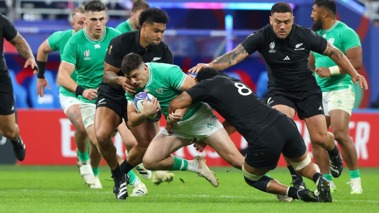 Ireland face the All Blacks at the Rugby World Cup.