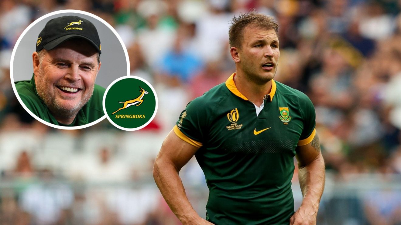 Split with Springboks coach Rassie Erasmus and Andre Esterhuizen.