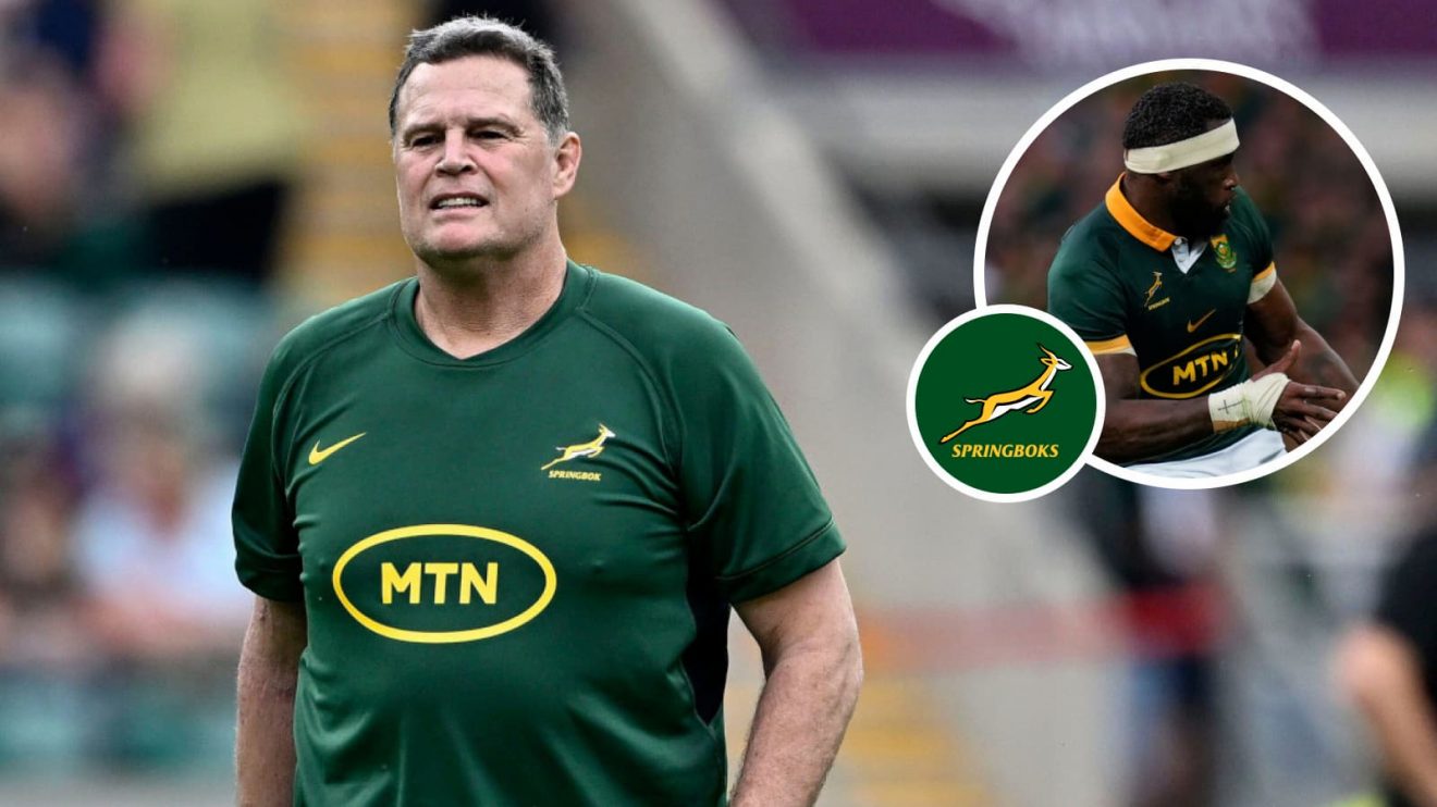 Springboks head coach Rassie Erasmus and benched captain Siya Kolisi.