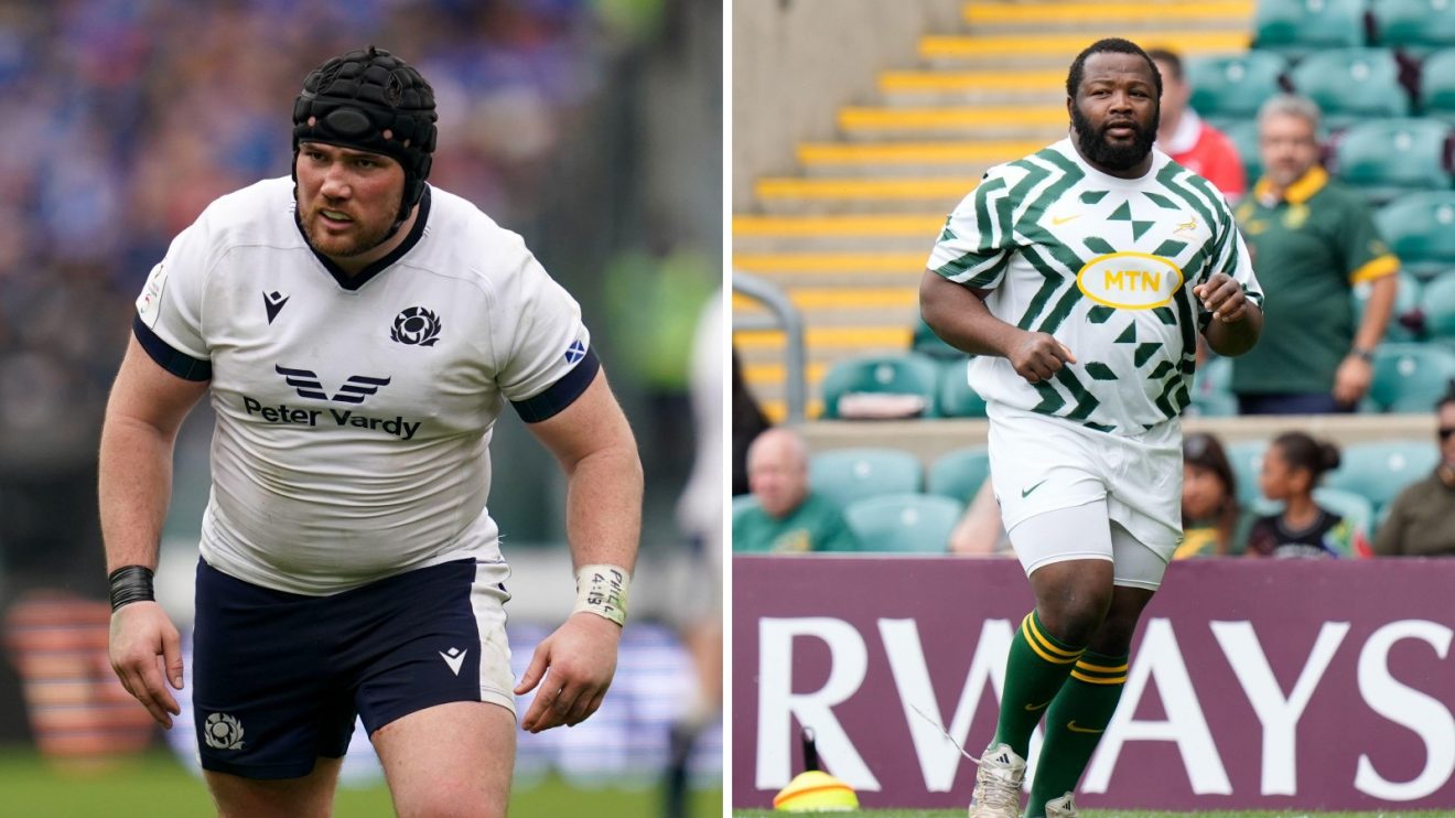 Split with Scotland's Zander Fagerson and Springboks Ox Nche.