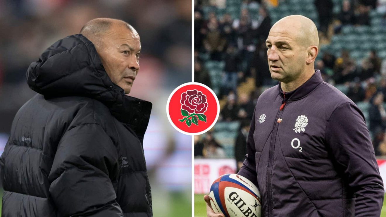 A split image of ex-England head coach Eddie Jones and current boss Steve Borthwick.