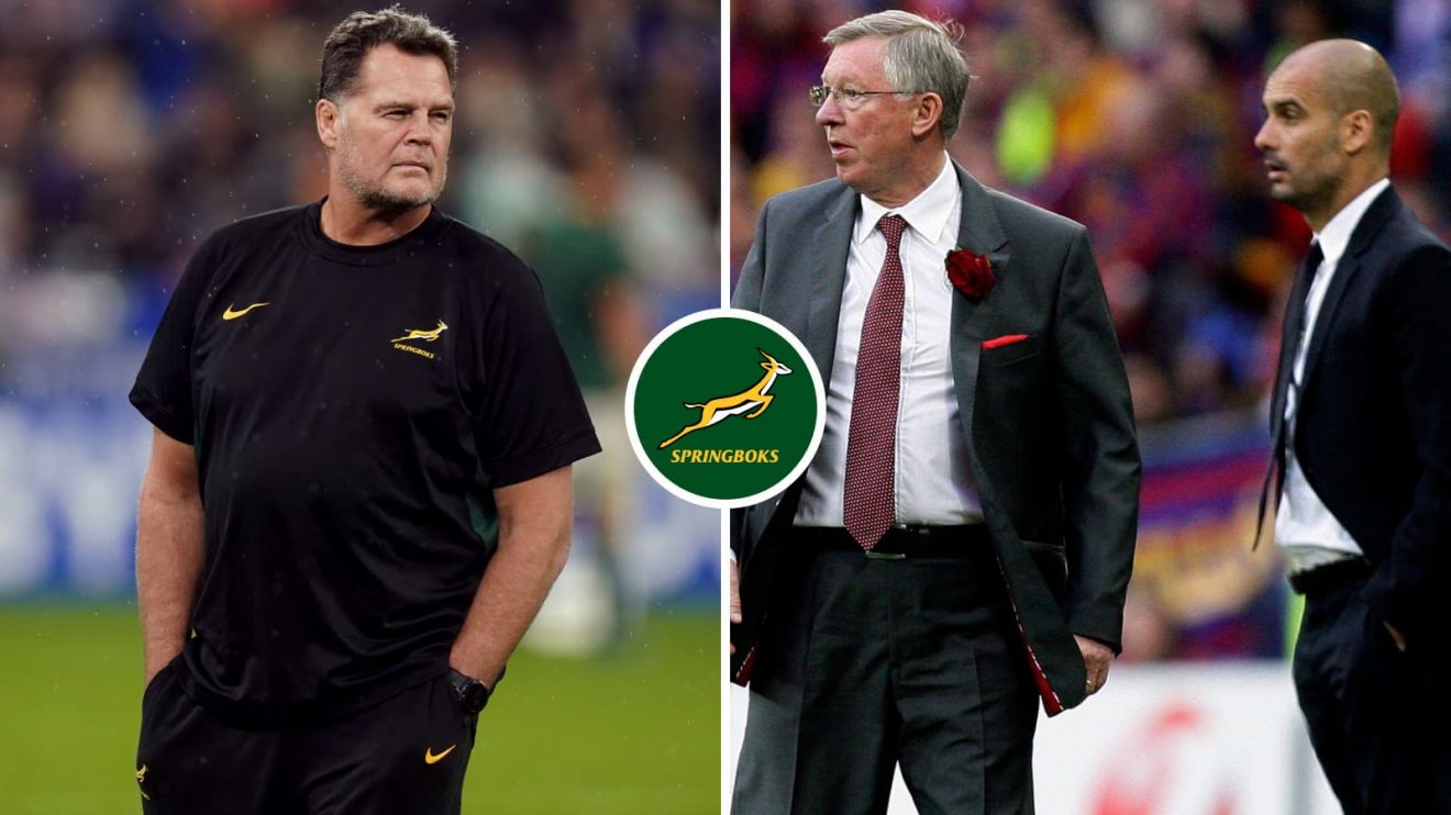 Springboks boss Rassie Erasmus alongside Sir Alex Ferguson and Pep Guardiola