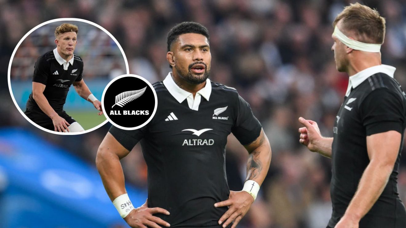 All Blacks back-row duo Sam Cane and Ardie Savea, and playmaker Damian McKenzie (inset).