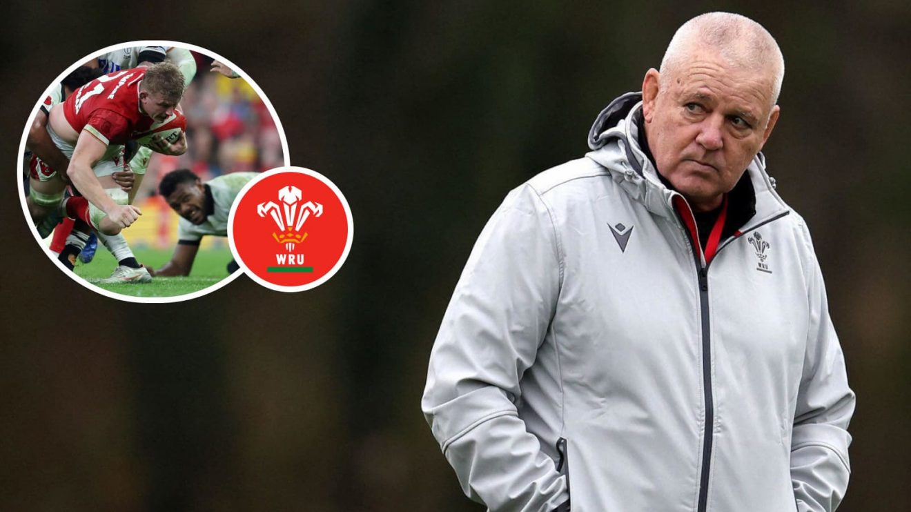Wales head coach Warren Gatland alongside Jac Morgan (inset), who is in action against Fiji.