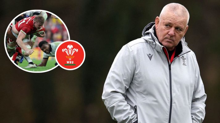 Wales head coach Warren Gatland alongside Jac Morgan (inset), who is in action against Fiji.
