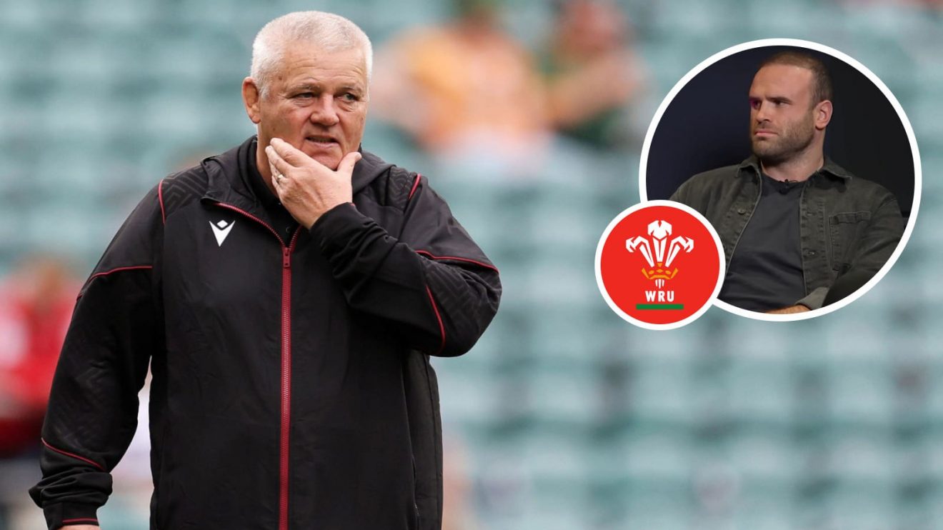 Wales head coach Warren Gatland and former centre Jamie Roberts (inset).