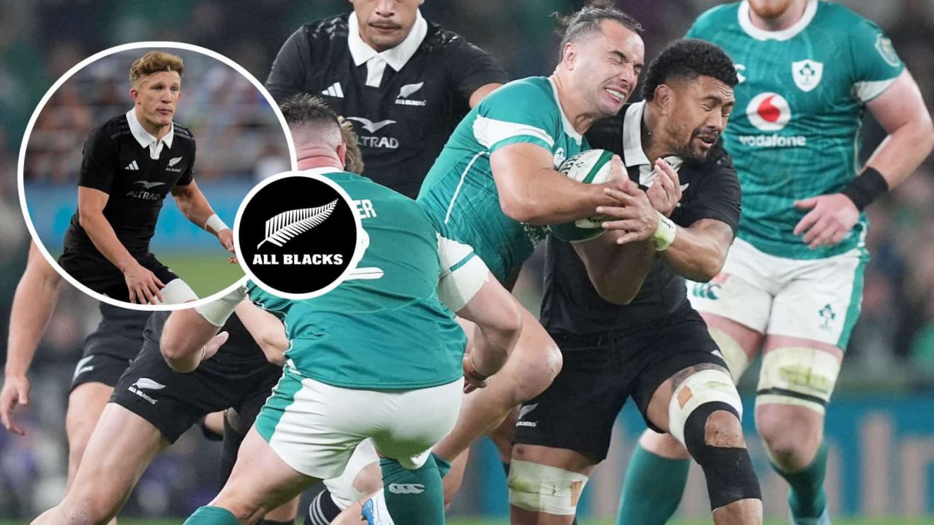 All Blacks back-row Ardie Savea, who has switched to openside, in action against Ireland and playmaker Damian McKenzie (inset).