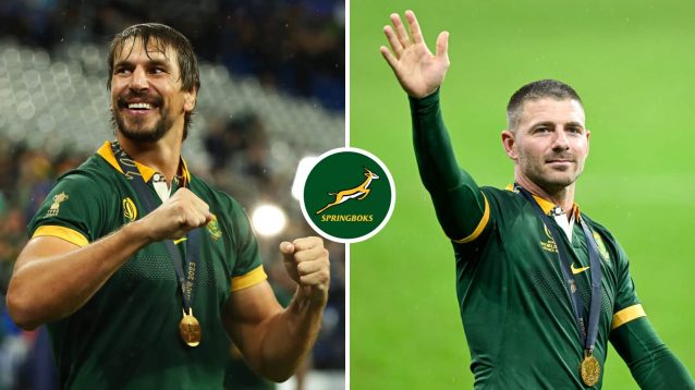 Springboks greats Eben Etzebeth and Willie Le Roux.