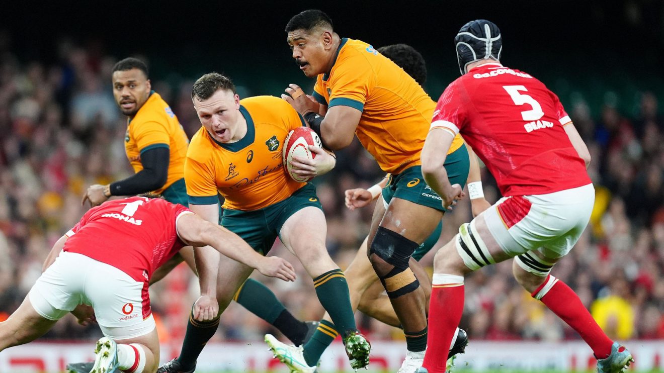 Wallabies loosehead prop Angus Bell against Wales.