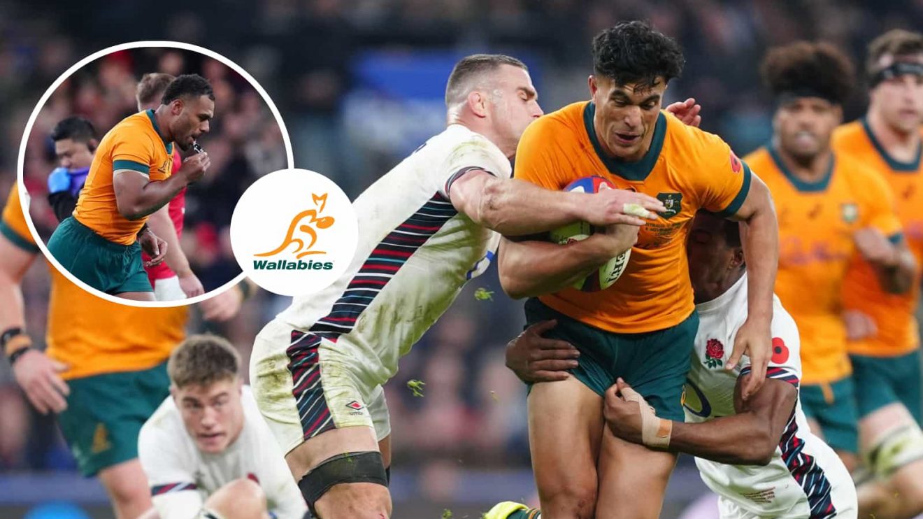 Wallabies star Joseph Suaalii and an insert of Samu Kerevi