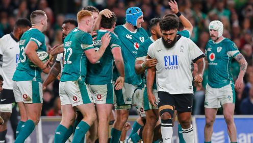 Ireland v Fiji: Five takeaways as Sam Prendergast lives up to the ‘big billing’ while visitors’ ‘bone-shuddering display’ undone by sorry stats