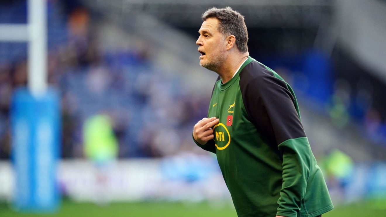 Rassie Erasmus, the Springboks head coach, during the Autumn Nations Series in 2024.