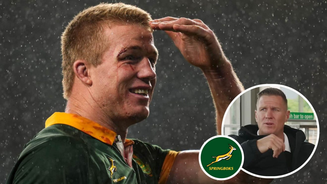 Springboks flanker Pieter-Steph du Toit and former captain Jean de Villiers (inset).