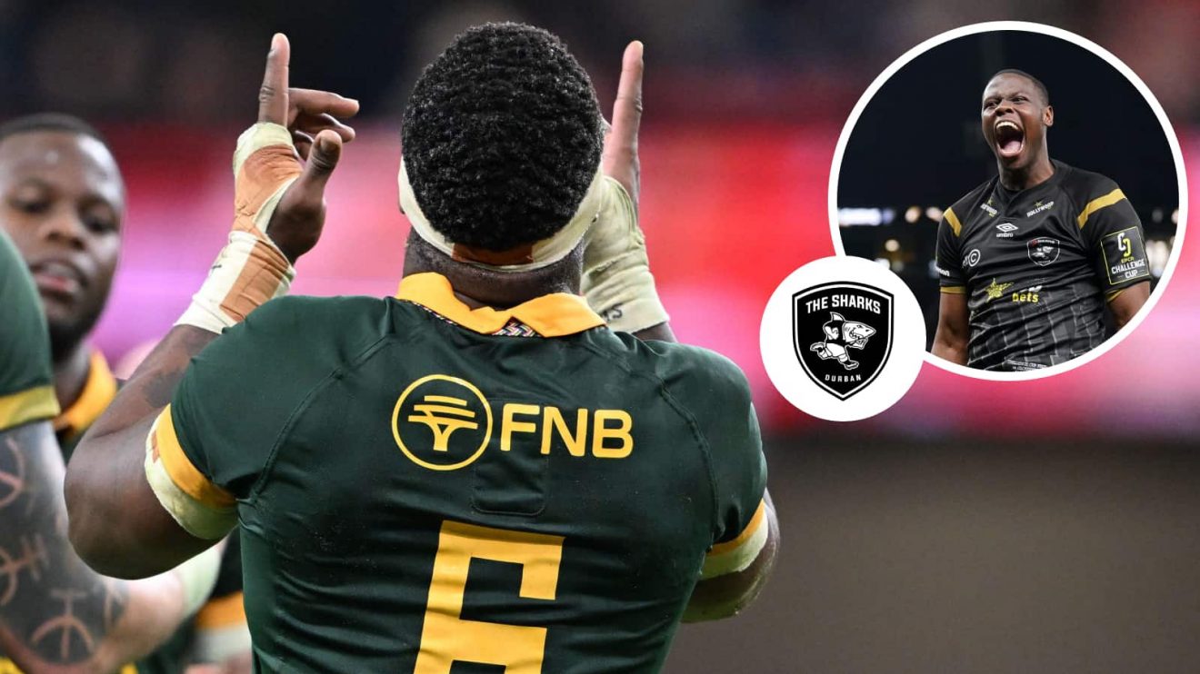 Springboks captain Siya Kolisi and Sharks full-back Aphelele Fassi