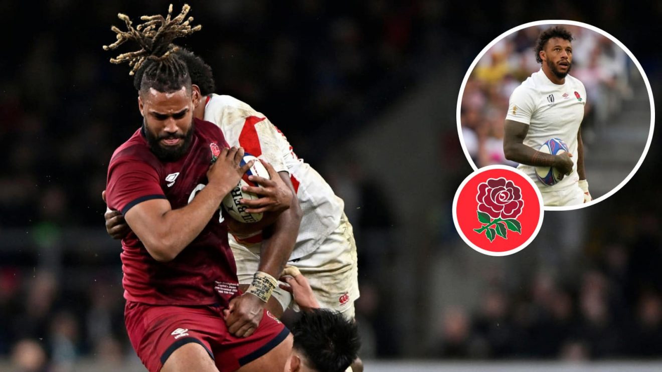 England flanker Chandler Cunningham-South and former Red Rose forward Courtney Lawes (inset).