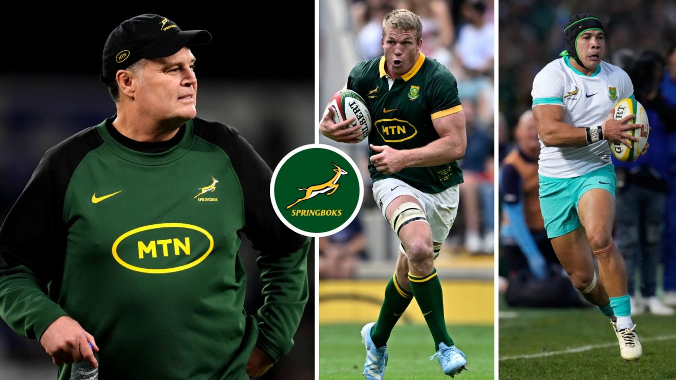 Split with Springboks Rassie Erasmus, Pieter-Steph du Toit and Cheslin Kolbe.
