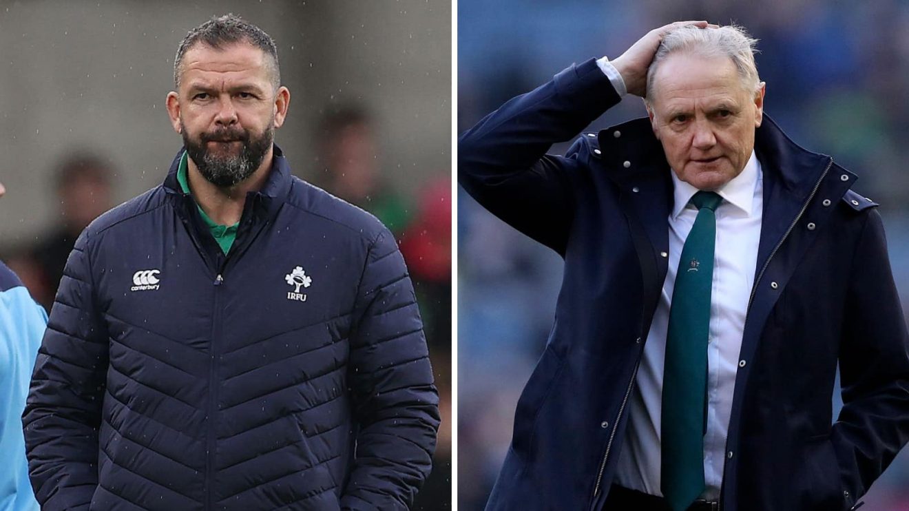 Ireland head coach Andy Farrell and Wallabies boss Joe Schmidt.