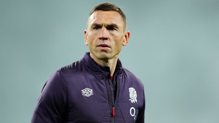 England coach Kevin Sinfield looking on.