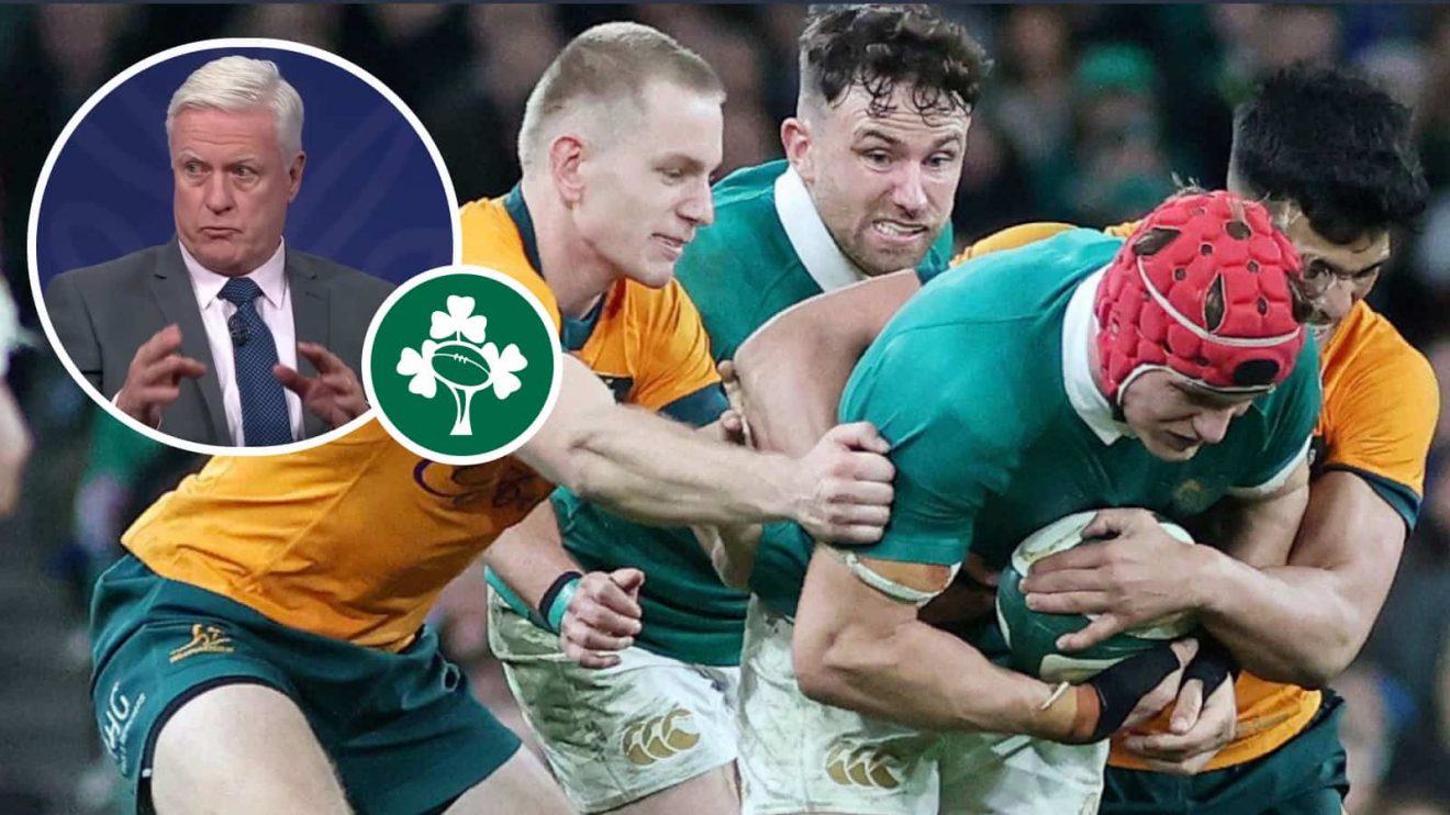 Ireland in action against the Wallabies and pundit Matt Williams.