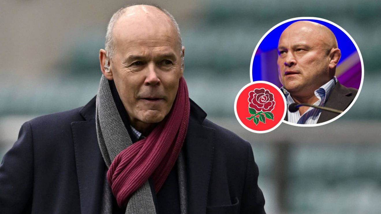 Former England head coach Sir Clive Woodward and ex-Test hooker Brian Moore (inset).