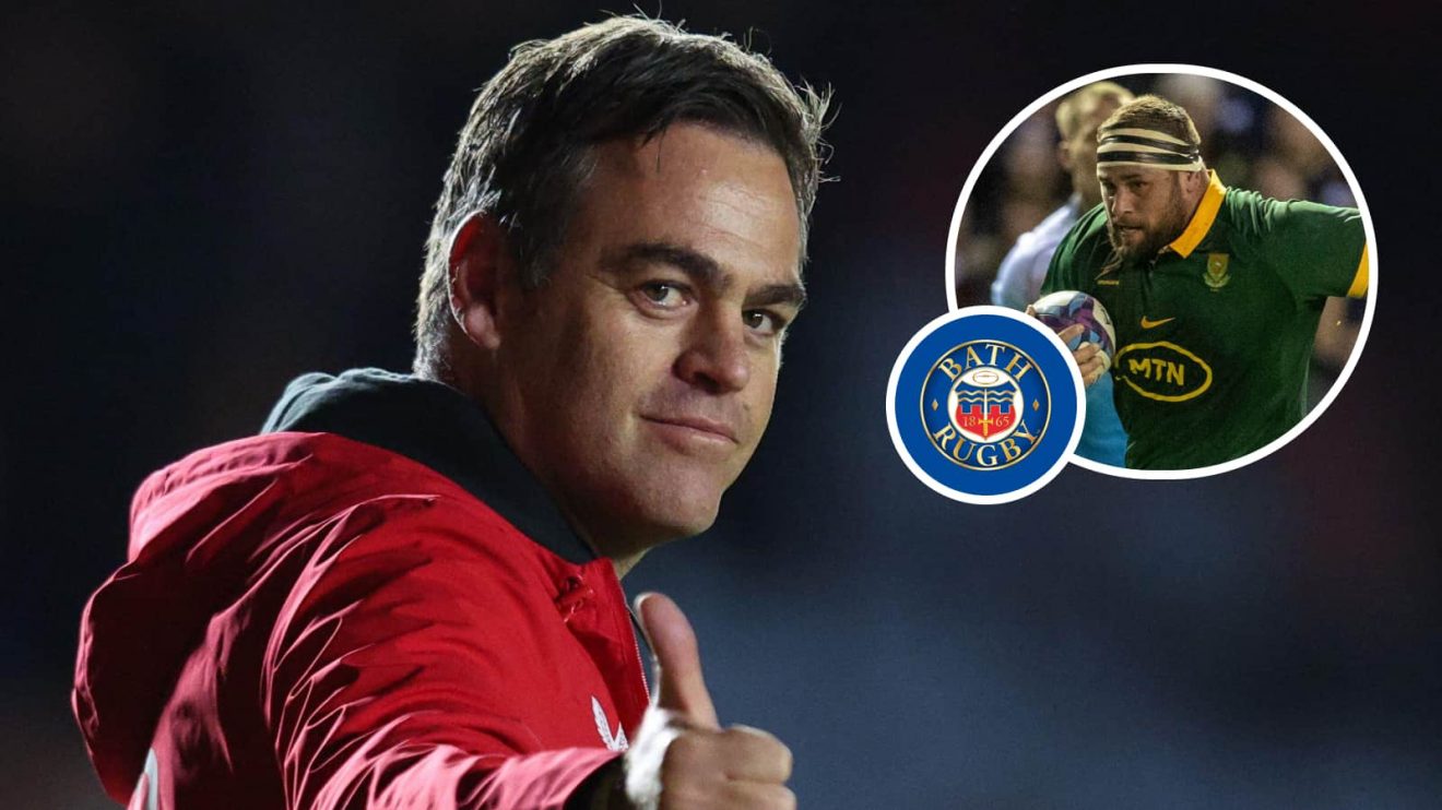 Bath Head of Rugby Johann van Graan and an insert of Springboks prop Thomas du Toit.