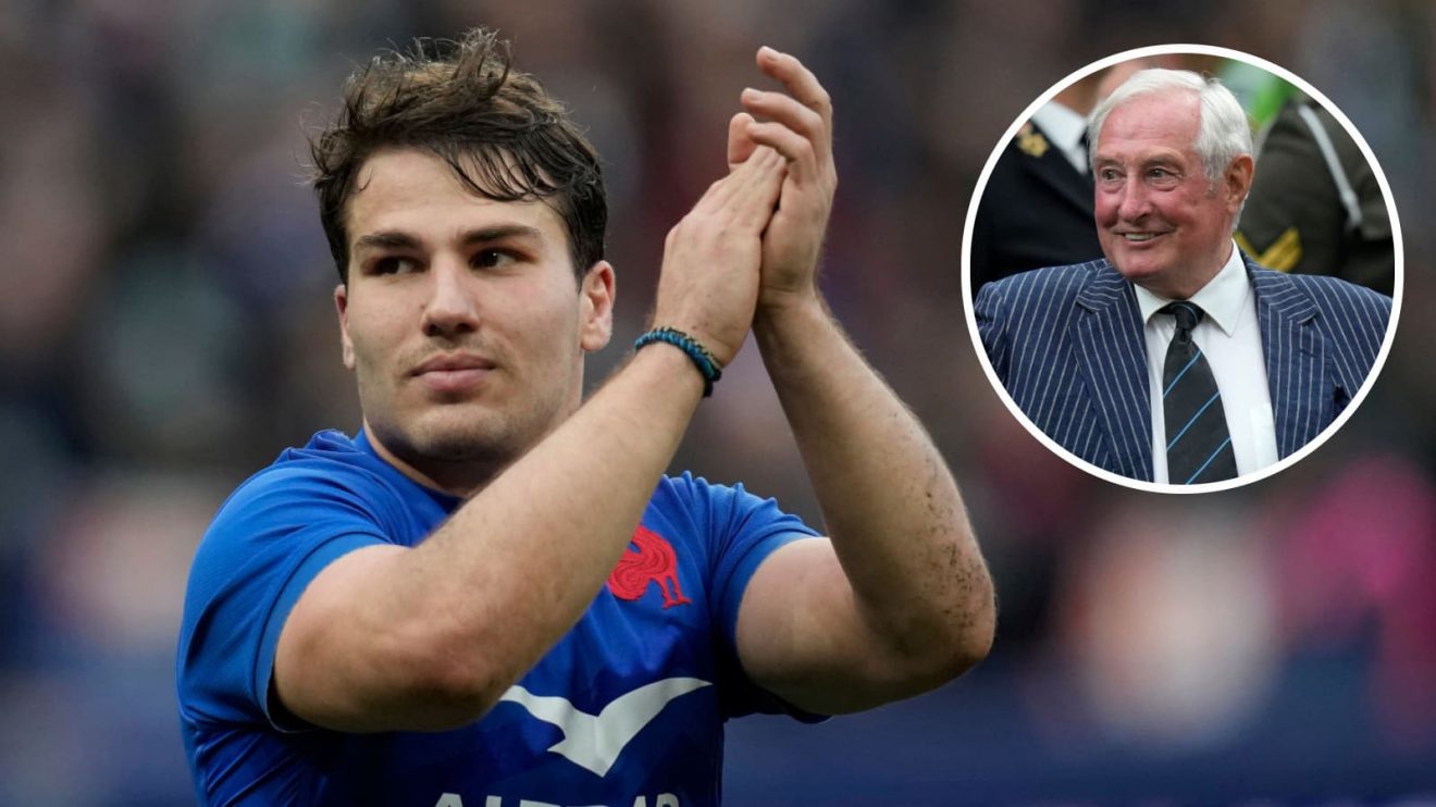 France star Antoine Dupont and Wales legend Sir Gareth Edwards (inset).
