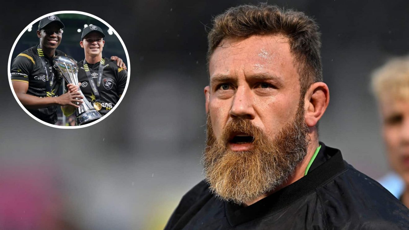 Harlequins lock Irne Herbst and an insert of Curwin Bosch and Aphelele Fassi.