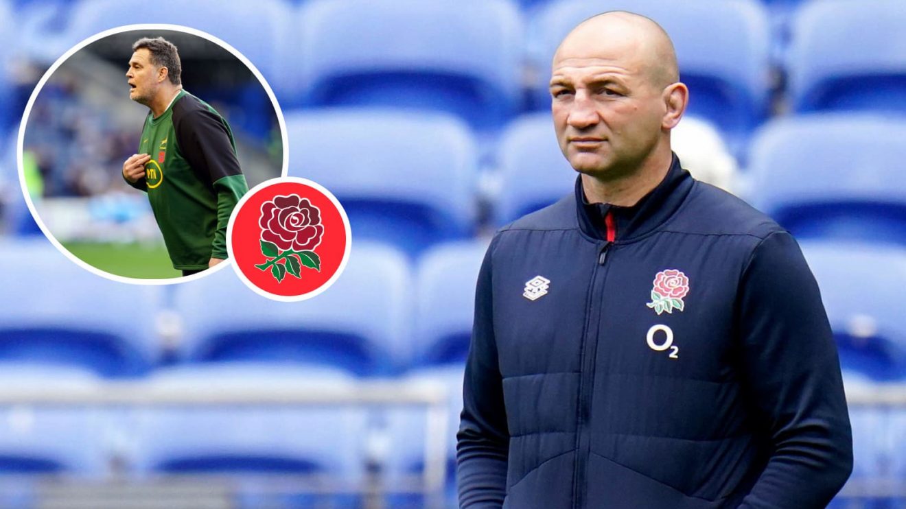 England head coach Steve Borthwick and Springboks boss Rassie Erasmus (inset).