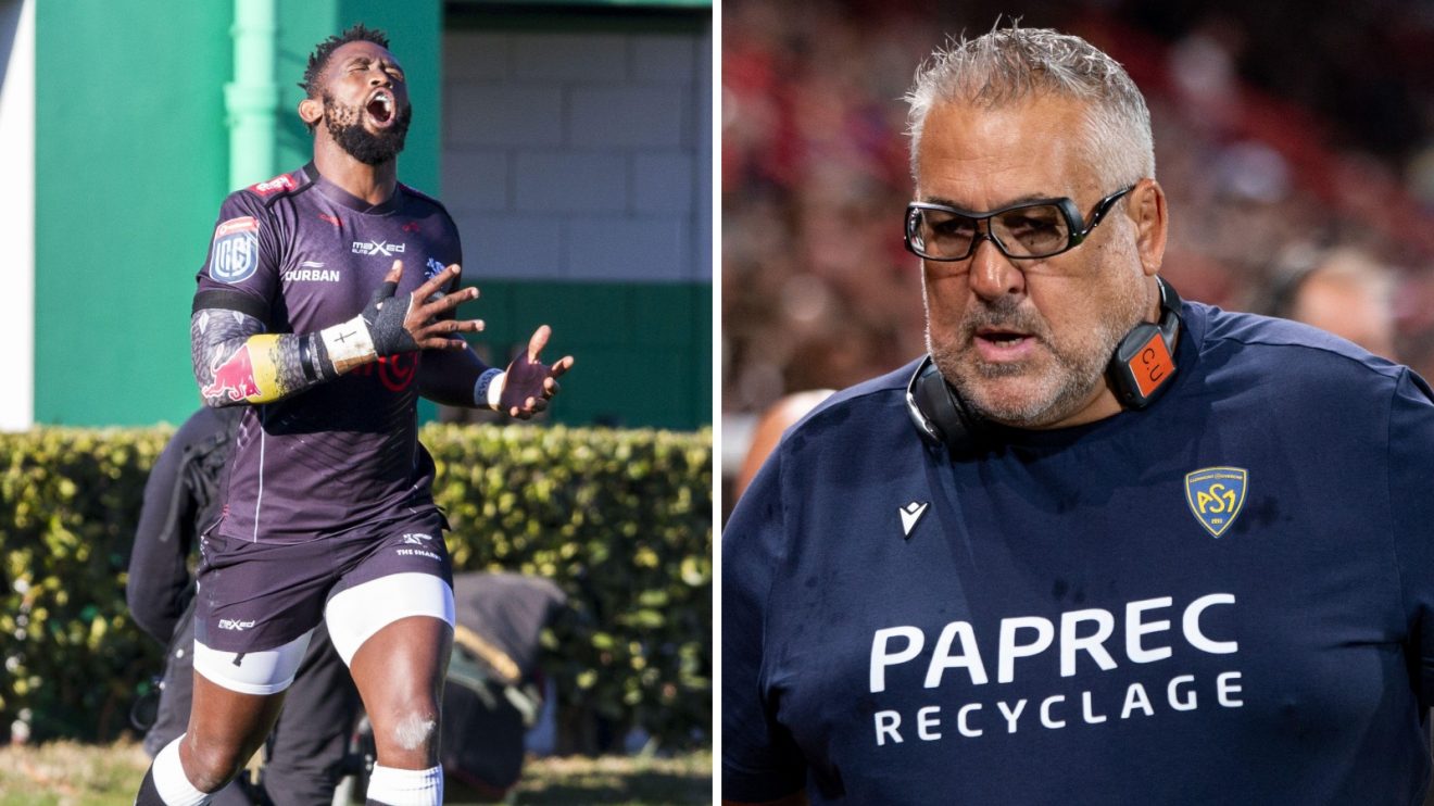 Split with Siya Kolisi and Christophe Urios.