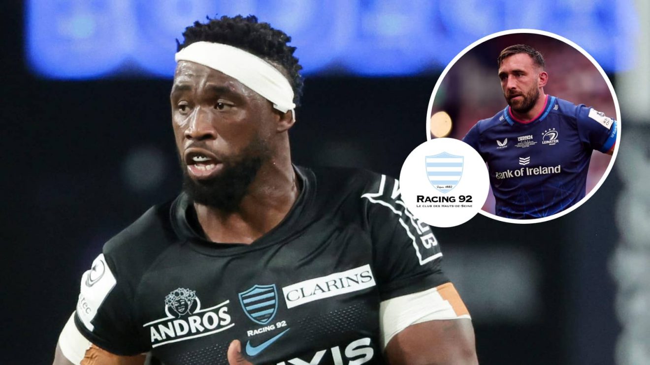 Springboks captain Siya Kolisi and an insert of Ireland back-rower Jack Conan.